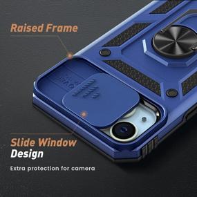 img 3 attached to IPhone 14 Case With Screen Protector And Slide Camera Cover - Heavy Duty Military Grade Shockproof Rugged Bumper Phone Case With Ring Stand For IPhone 14 & 13 Accessories, Goton Blue