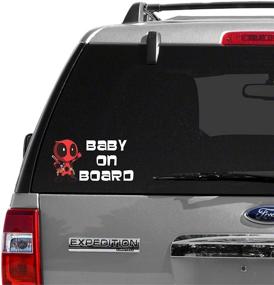 img 2 attached to Marvel Comics Deadpool Baby on Board - Vinyl Vehicle Window Sticker Decal for Kids