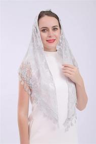 img 3 attached to Mantilla Shawl Scarf: Latin Fringed Women's Special Occasion Accessory