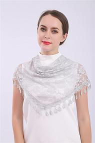 img 2 attached to Mantilla Shawl Scarf: Latin Fringed Women's Special Occasion Accessory