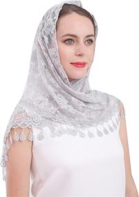 img 4 attached to Mantilla Shawl Scarf: Latin Fringed Women's Special Occasion Accessory