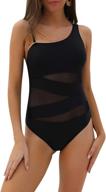 👙 blooming jelly women's one shoulder swimsuits - sexy & slimming mesh swimwear in a stylish one piece bathing suit design logo