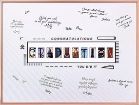 img 4 attached to Rose Gold Congrats Grad Signature Board Guest Book Alternative 12X16 Decorations Gift For Graduate Pro Graduation Party Supplies