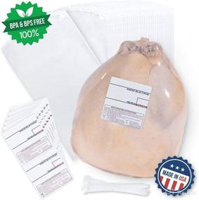 img 3 attached to Premium Poultry Shrink Bags (13x20) with Zip Ties and Labels - 3 MIL, BPA/BPS Free, Made in USA (Pack of 100)