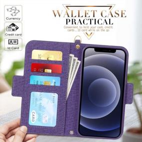 img 1 attached to Secure Your IPhone 12 Pro Max With Skycase'S RFID Blocking Folio Wallet Case In Fashionable Purple