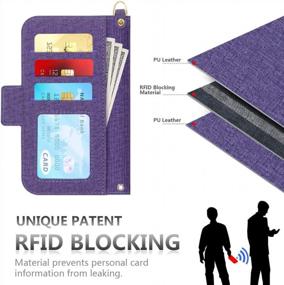 img 2 attached to Защитите свой iPhone 12 Pro Max с помощью RFID-блокирующего чехла-кошелька Skycase в модном фиолетовом цвете