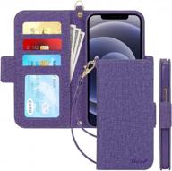 защитите свой iphone 12 pro max с помощью rfid-блокирующего чехла-кошелька skycase в модном фиолетовом цвете логотип