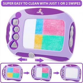 img 1 attached to Chuchik Magnetic Drawing Board For Kids And Toddlers, 15.7 Inch Doodle Writing Pad With 4-Color Travel Size Sketch Board For 3 To 5 Year Old Girls (Purple)