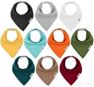 👶 meerdif baby bandana drool bibs 10 pack - organic cotton bibs for boys, girls, unisex - assorted solid colors логотип