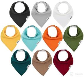 img 4 attached to 👶 Meerdif Baby Bandana Drool Bibs 10 Pack - Organic Cotton Bibs for Boys, Girls, Unisex - Assorted Solid Colors