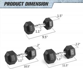 img 2 attached to Get Fit With RitFit Rubber Encased Hex Dumbbell Sets - Upgrade Your Home Gym Today!