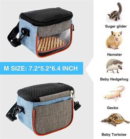 img 3 attached to Small Animal Travel Sling - Cute Hamster Carrier Bag for Rats, Gerbils, Sugar Gliders, Geckos, Baby Hedgehogs - Transport Pouch with Breathable Mesh Top, Back Pocket, and Shoulder Straps (Medium Size)