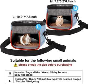 img 1 attached to Small Animal Travel Sling - Cute Hamster Carrier Bag for Rats, Gerbils, Sugar Gliders, Geckos, Baby Hedgehogs - Transport Pouch with Breathable Mesh Top, Back Pocket, and Shoulder Straps (Medium Size)