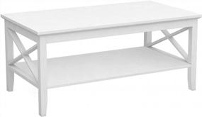 img 2 attached to Modern Chic And Functional White Coffee Table With Storage Shelf For Your Living Room