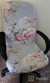 img 7 attached to Floral Office Chair Makeover: WOMACO High Back Chair Cover - Yellow Flower Print, Large