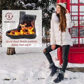 img 3 attached to Stay Warm And Fashionable With Women'S Fur Lined Waterproof Mid-Calf Winter Boots