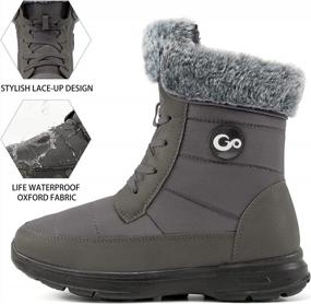 img 1 attached to Stay Warm And Fashionable With Women'S Fur Lined Waterproof Mid-Calf Winter Boots