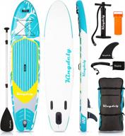 🏄 kingdely inflatable stand up paddle board with sup accessories kit, portable carry bag, non-slip deck, leash, paddle, and pump – ideal for youth and adults логотип