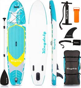 img 4 attached to 🏄 Kingdely Inflatable Stand Up Paddle Board with SUP Accessories Kit, Portable Carry Bag, Non-Slip Deck, Leash, Paddle, and Pump – Ideal for Youth and Adults