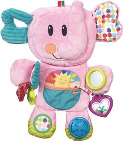 img 4 attached to Fun & Practical Pink Elephant Tummy Time Toy For Infants - Playskool Fold 'N Go Elephant Stuffed Animal