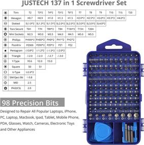 img 3 attached to 🔧 Versatile 137-in-1 Precision Screwdriver Set: Justech Magnetic Driver Kit for Electronics Repair - iPhone, PC, Laptop, Watches, Glasses & More!