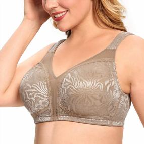 img 1 attached to HANSCA Plus Size Full Figure Minimizer Bras Wire Free Non-Padded Unlined Bra Support For Large Busted Women