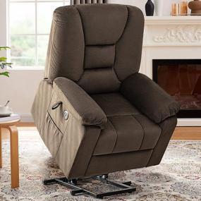 img 4 attached to Experience Luxury And Comfort With CDCASA Power Lift Recliner Chair - Electric Massage Sofa With Heated Vibration, USB Ports, And Side Pockets For Elderly - Perfect Addition To Your Living Room!