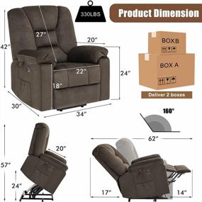 img 3 attached to Experience Luxury And Comfort With CDCASA Power Lift Recliner Chair - Electric Massage Sofa With Heated Vibration, USB Ports, And Side Pockets For Elderly - Perfect Addition To Your Living Room!