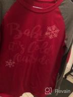 img 1 attached to Baby It'S Cold Outside Snowflake Graphic Christmas Shirt Women'S Elbow Patch Long Sleeve Tops Raglan Tees review by Jessica Powell