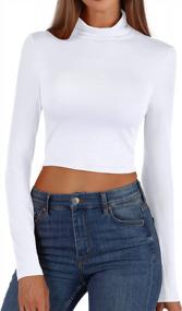 img 3 attached to Chic And Comfy: MSBASIC Women'S Slim Fit Long Sleeve Turtleneck Crop Top
