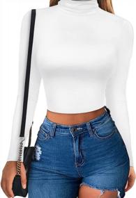 img 4 attached to Chic And Comfy: MSBASIC Women'S Slim Fit Long Sleeve Turtleneck Crop Top