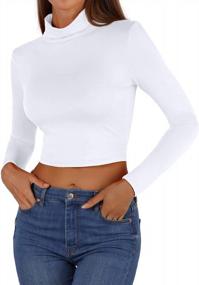 img 2 attached to Chic And Comfy: MSBASIC Women'S Slim Fit Long Sleeve Turtleneck Crop Top