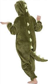 img 1 attached to Roar Into Fun With CALANTA Kids Dinosaur Onesie Costume For Boys And Girls - Perfect For Cosplay, Halloween, Christmas And Pajama Parties