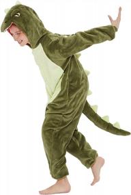 img 2 attached to Roar Into Fun With CALANTA Kids Dinosaur Onesie Costume For Boys And Girls - Perfect For Cosplay, Halloween, Christmas And Pajama Parties