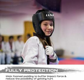img 2 attached to Luniquz Boxing Headgear For Kids & Adults: MMA, Kickboxing, Karate Training - S Black