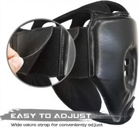 img 1 attached to Luniquz Boxing Headgear For Kids & Adults: MMA, Kickboxing, Karate Training - S Black