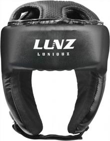 img 4 attached to Luniquz Boxing Headgear For Kids & Adults: MMA, Kickboxing, Karate Training - S Black