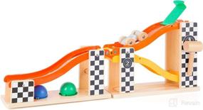 img 2 attached to 🔨 Rally Design Small Foot Wooden Toys: Marble Run and Knock Hammer Bench