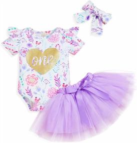 img 4 attached to Celebrate Your Newborn Girl'S First Birthday In Style With This 3-Piece Floral Romper And Tutu Skirt Outfit Set