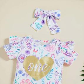 img 1 attached to Celebrate Your Newborn Girl'S First Birthday In Style With This 3-Piece Floral Romper And Tutu Skirt Outfit Set