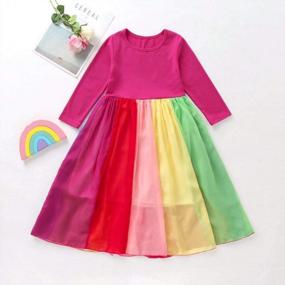 img 2 attached to Toddler Kids Baby Girl Summer Dress Clothes Rainbow Ruffle Strap Dress Backless Princess Sundress Playwear Outfits