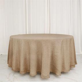 img 3 attached to 120-Inch Natural Jute Faux Burlap Round Tablecloth For Boho Chic Tables