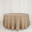 120-inch natural jute faux burlap round tablecloth for boho chic tables logo