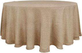 img 2 attached to 120-Inch Natural Jute Faux Burlap Round Tablecloth For Boho Chic Tables