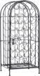homcom black wrought iron wine rack jail with lock for 35 bottles - secure your wine collection logo