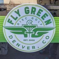 fly green disc golf logo