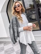 chic and comfy: oversized women's patchwork long sleeve top with babydoll fit logo