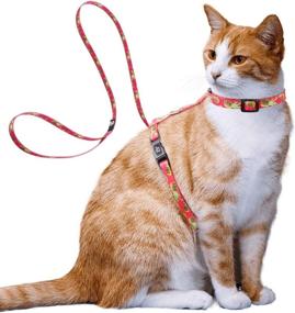 img 3 attached to 🐱 Azuza Cat Harness and Leash Set: Escape Proof Plaid Design | Adjustable & Soft for Walking