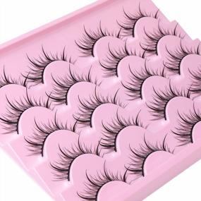 img 2 attached to Lanflower Manga-Inspired False Lashes, Set Of 10 Pairs: Spiky, Wispy, And Natural-Looking Anime Eyelashes Perfect For Japanese Cosplay And Korean-Inspired Makeup Looks