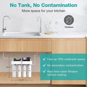 img 2 attached to 99.99% Chloride Reduction With SimPure T1-400 400GPD RO Under Sink Water Filter System